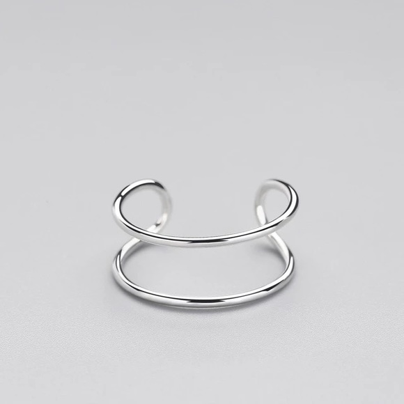 .925 Silver Minimalist Adjustable Ring - Picture 2 of 2